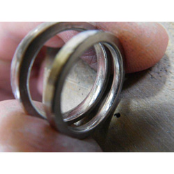 鍛造 結婚指輪 プラチナ1000 純プラチナ プラチナ999 槌目 リング 男性3.2mm 女性2mm 6枚目の画像