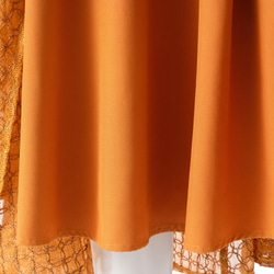 ♡再々入荷♡【丈変更可能】刺繍シフォン切替サーキュラースカート（オレンジ） 13枚目の画像