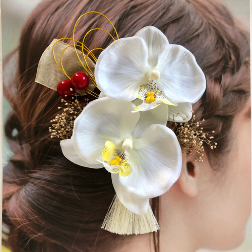 ◇胡蝶蘭 ヘッドパーツ ヘアピン ヘッドドレス 髪飾り ヘア ◇胡蝶蘭 ヘッドパーツ ヘアピン ヘッドドレス 髪飾り ヘア