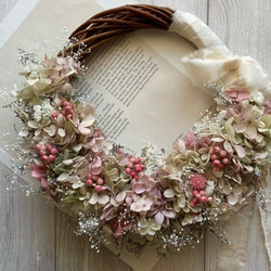 アンティークピンクのハーフリース リース buhimaru 通販 13710578