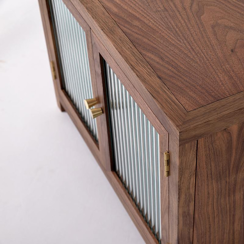 受注生産】和風ショーケース 無垢材 茶器棚 置物収納棚 ガラス戸