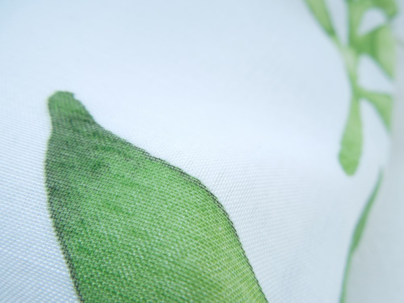 特注サイズ専用ページになります：ボタニカル・グリーン☆コットンライクな柔らかボイルレースのコロンとした巾着ポーチ 5枚目の画像
