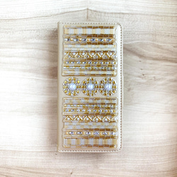 8周年記念SALE【iPhone12/12Pro】シャンパンゴールドの手帳型ケース ゴールド&シルバー 14枚目の画像