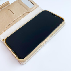 8周年記念SALE【iPhone12/12Pro】シャンパンゴールドの手帳型ケース ゴールド&シルバー 7枚目の画像
