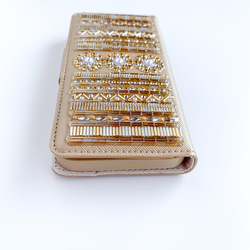 8周年記念SALE【iPhone12/12Pro】シャンパンゴールドの手帳型ケース ゴールド&シルバー 9枚目の画像