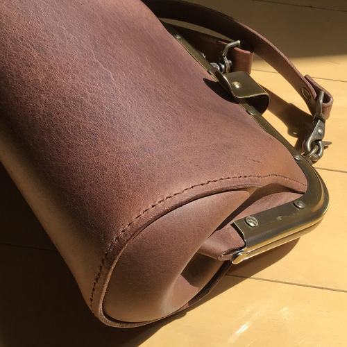 車掌 バッグ カバン イタリアンレザー 本革 マレンマ ブラウン  