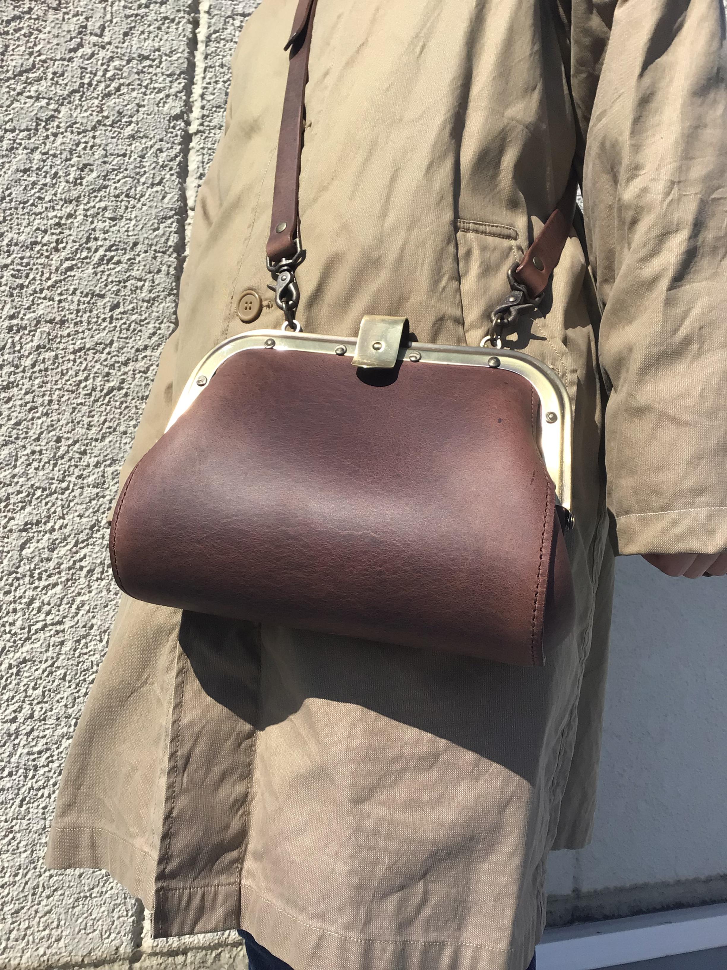 車掌 バッグ カバン イタリアンレザー 本革 マレンマ ブラウン  