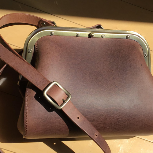 車掌 バッグ カバン イタリアンレザー 本革 マレンマ ブラウン  