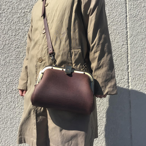 車掌 バッグ カバン イタリアンレザー 本革 マレンマ ブラウン  