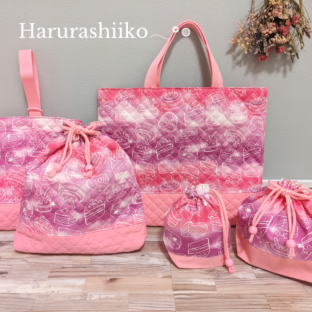 【３年間お直し補償付き】ピンク好きな子へ♡お名前付けます！〜スイーツピンク柄*̣̩⋆̩〜