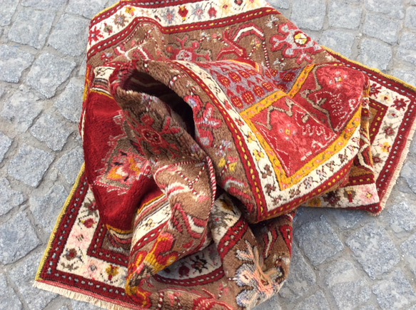 手織りトルコ絨毯 164x104cm ヴィンテージ ラグ 9枚目の画像
