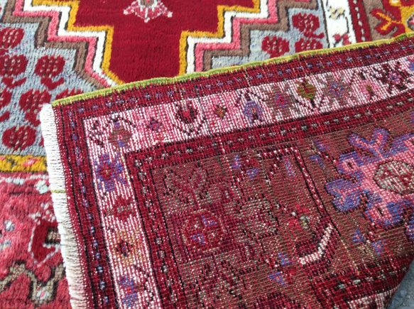 手織りトルコ絨毯 164x104cm ヴィンテージ ラグ 7枚目の画像