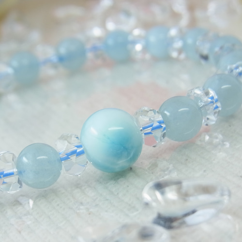 海の恋♥ひと粒 ラリマー アクアマリン 三月の誕生石 ブルー シンプル