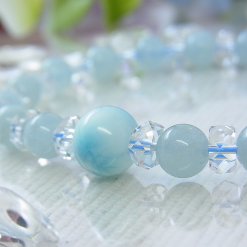 海の恋♥ひと粒 ラリマー アクアマリン 三月の誕生石 ブルー シンプル