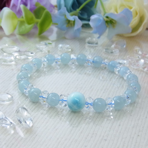 海の恋♥ひと粒 ラリマー アクアマリン 三月の誕生石 ブルー シンプル