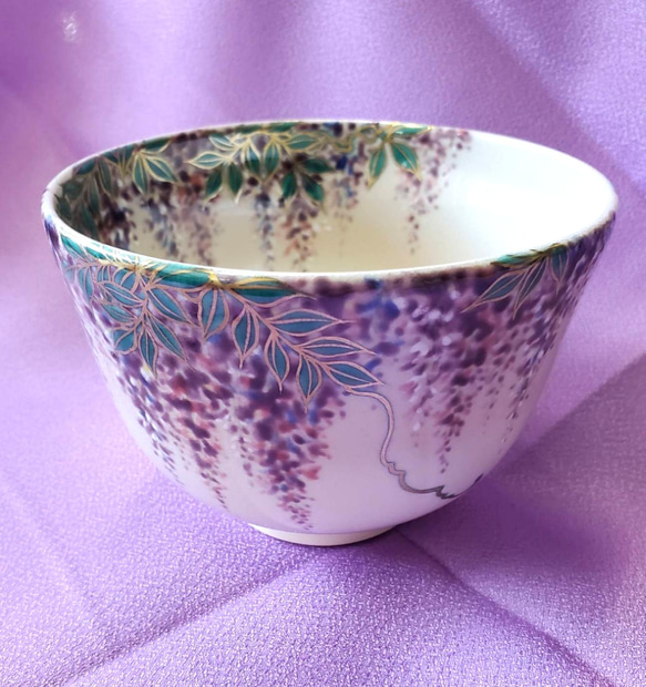 お茶碗　抹 茶 盌 藤の花 春の抹茶盌 茶碗・めし碗 陶彩 花と風 通販 13711855｜Creema