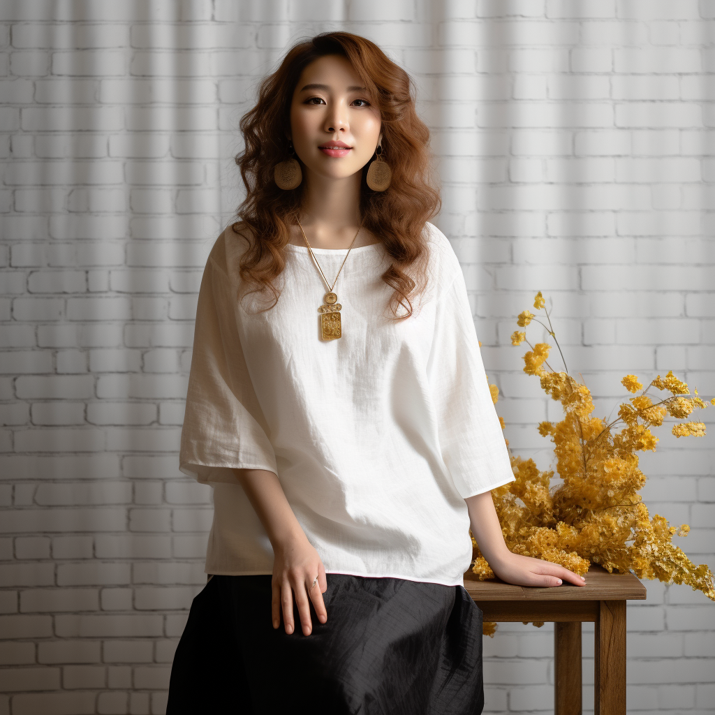 PSNY ラグランスリーブのベーシック・リネン・トップス TP02