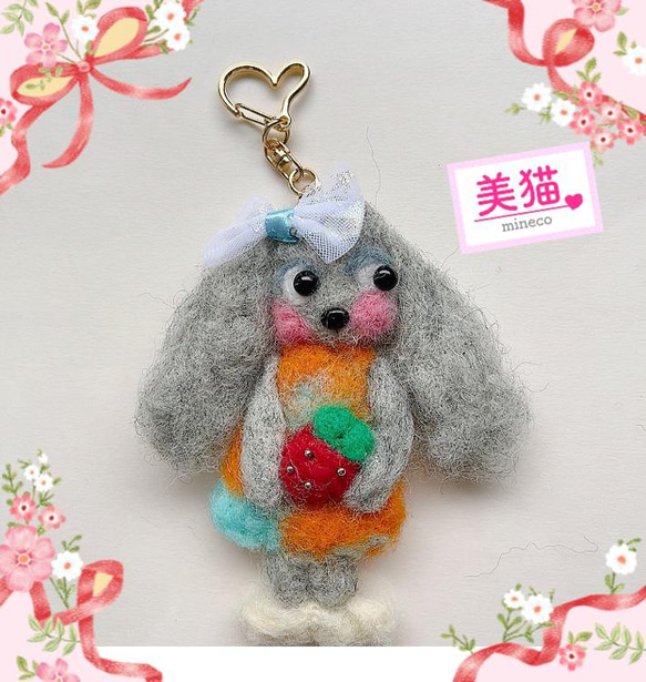イチゴねこ 羊毛フェルト fete chi_ko 通販 5679029｜Creema