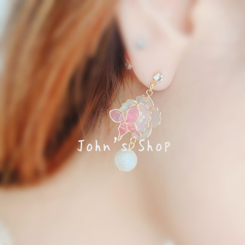 選べる金具6種類♪蝶華ピアス(イヤリング)1ペア ピアス（スタッド・一 