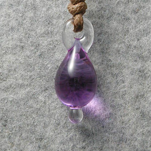 雫のしずく(紫) とんぼ玉 ガラス ネックレス No2101 ネックレス
