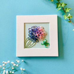 水引紫陽花とカエルのミニフレーム その他インテリア雑貨 tomoemon