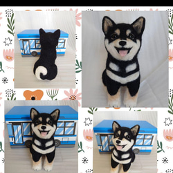 柴犬羊毛 羊毛フェルト ハンドメイド 黒柴 羊毛フェルト allenkuro48