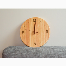 受注生産 職人手作り 壁掛け時計 木製時計 寝室 静音 インテリア ギフト 天然木 無垢材 おうち時間 家具 木工 LR 1枚目の画像