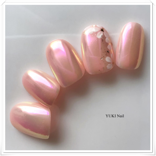 オーロラネイルピンク ネイルチップ（つけ爪） yuki-nail 通販