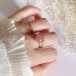 ෆグァバクォーツAAAラウンドカボションSV925指輪RG71ෆ 10枚目の画像