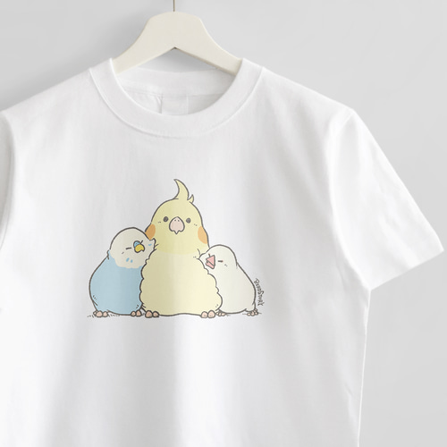Tシャツ（MOFU MOFU BIRD / セキセイインコとオカメインコと白