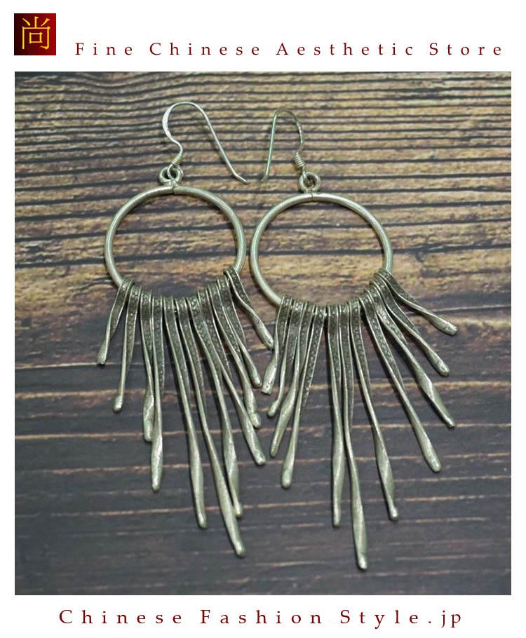 銀純度99％以上のピュアシルバージュエリーアート職人手作りのピアス＃131