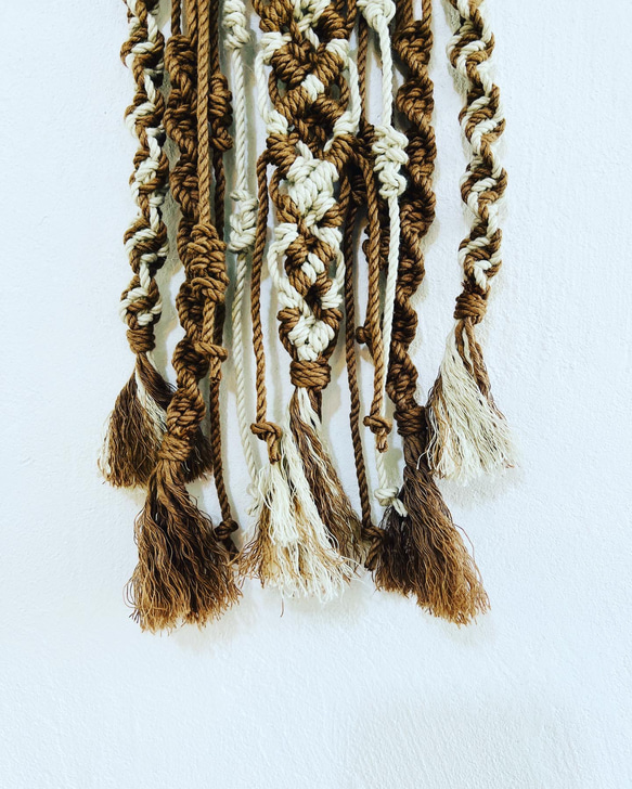 クリクリ羊毛とチョコマクラメのハンギング 5枚目の画像