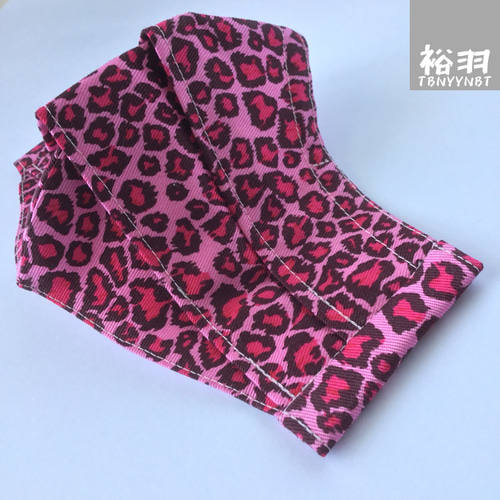 ちょっとカッコイイ大人用プリーツマスク・レオパード(ピンク)ヒョウ柄  