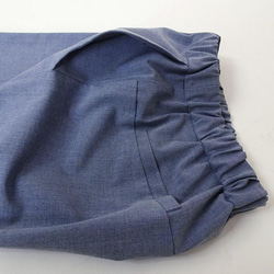 春夏款九分錐形褲（藍灰色） 第8張的照片