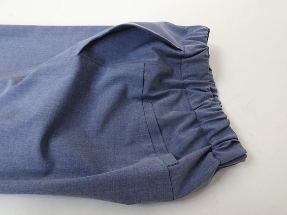 春夏款九分錐形褲（藍灰色） 第8張的照片