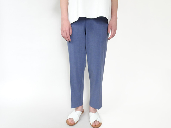 春夏特價9/4褲長錐形褲&lt;藍灰色&gt; 第9張的照片