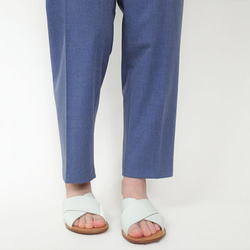 春夏款九分錐形褲（藍灰色） 第2張的照片