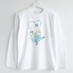 長袖Tシャツ（Lifting Budgerigar） 2枚目の画像