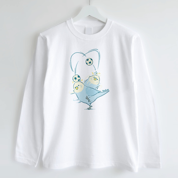 長袖Tシャツ（Lifting Budgerigar） 2枚目の画像