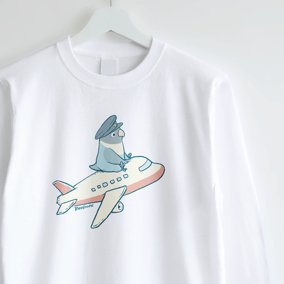 長袖Tシャツ（BIRD AIRLINE / ブルーボタンインコ） 1枚目の画像