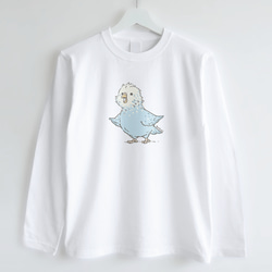 長袖Tシャツ（雛 / セキセイインコ） 2枚目の画像