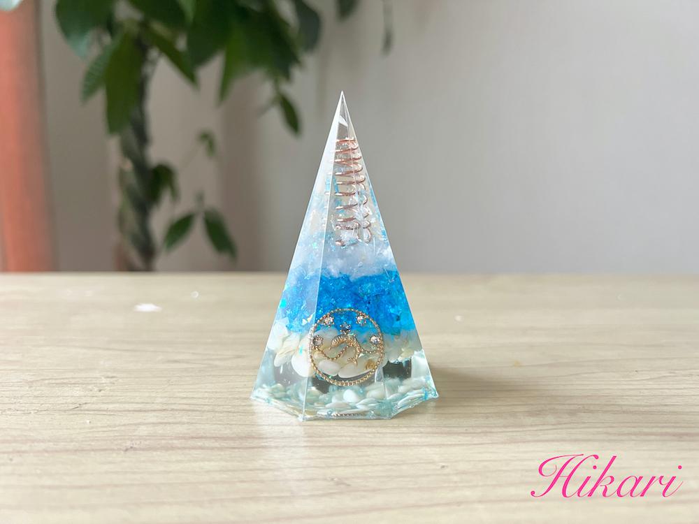 願い★財運　持ち運びオルゴナイトプレート