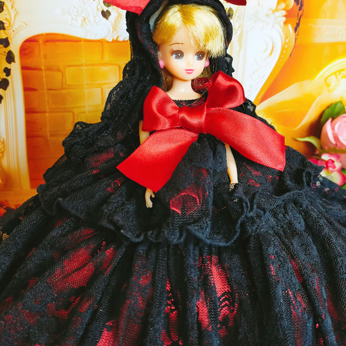 22cmドールドレス オレンジ×黒 蜘蛛の魔女のフランセーズ 22cmドールドレス オレンジ×黒 蜘蛛の魔女のフランセーズ