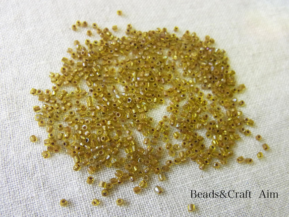 カットビーズ　ゴールド×マスタード 1枚目の画像