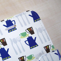 手帳型スマホケース iPhone 北欧 花柄 【可愛いキッチン柄】Android 2枚目の画像