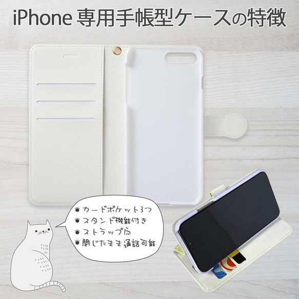 手帳型スマホケース iPhone 北欧 花柄 【可愛いキッチン柄】Android 6枚目の画像