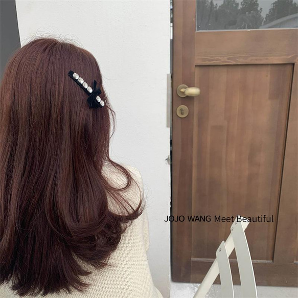 韓国ファッション　大人可愛いビジューヘアピン　アクセサリー　-7326 4枚目の画像