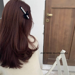 韓国ファッション　大人可愛いビジューヘアピン　アクセサリー　-7326 2枚目の画像