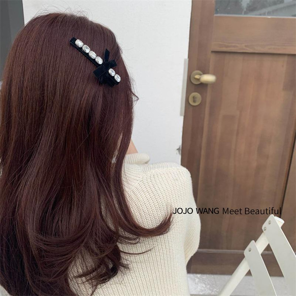 韓国ファッション　大人可愛いビジューヘアピン　アクセサリー　-7326 5枚目の画像