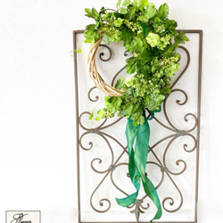 グリーンリース　年中飾れる　アーティフィシャルフラワー　造花　プレゼント　おしゃれ　インテリア　爽やか　癒し 2枚目の画像